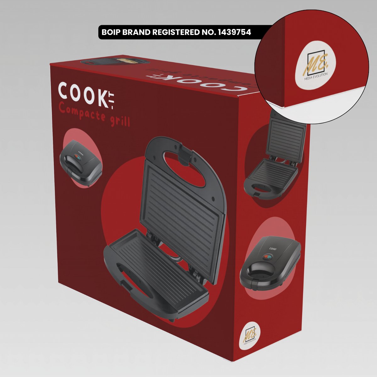 COOK-IT Tosti IJzer - Compact Grill Apparaat - Sandwich Maker - Anti Aanbaklaag - Croque Monsieur Toestel — cadeau in Kookcadeaus - foto 6