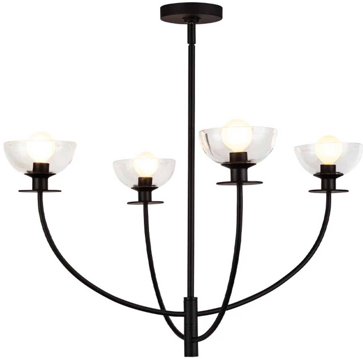 Alora Mood LED Kroonluchter | 4X E27 Max 40W | Matte Black