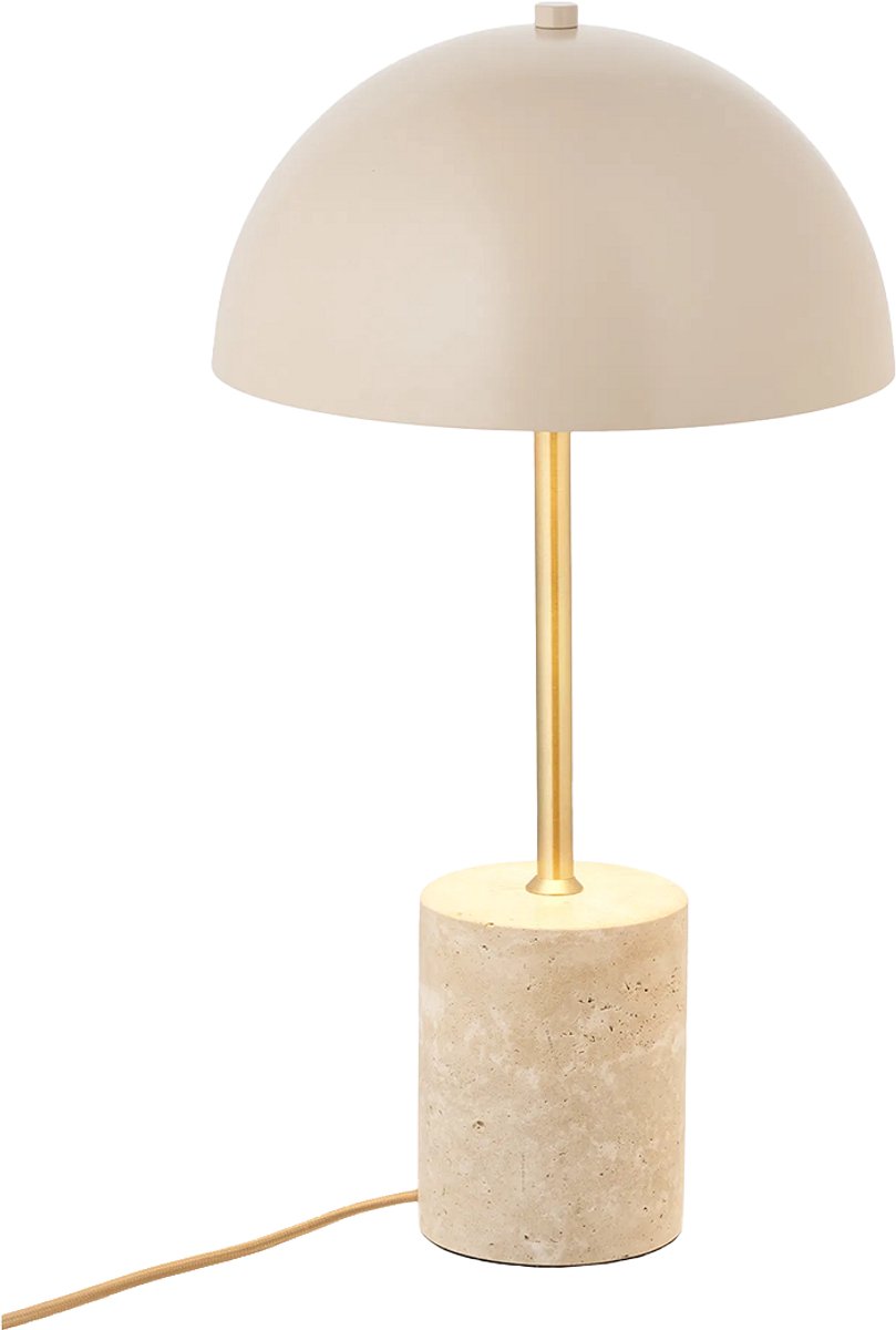 Artichok Lily Marmer Tafellamp Zand - Bureaulamp - Steen - Nachtlamp - Inclusief Lampenkap - Woonkamer - Ø 25 x 45 cm