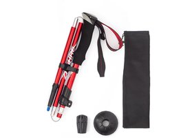 Wandelstokken Lichtgewicht opvouwbare wandelstokken, aluminium ultralichte wandelstokken voor wandelen, kamperen en backpacken, rood