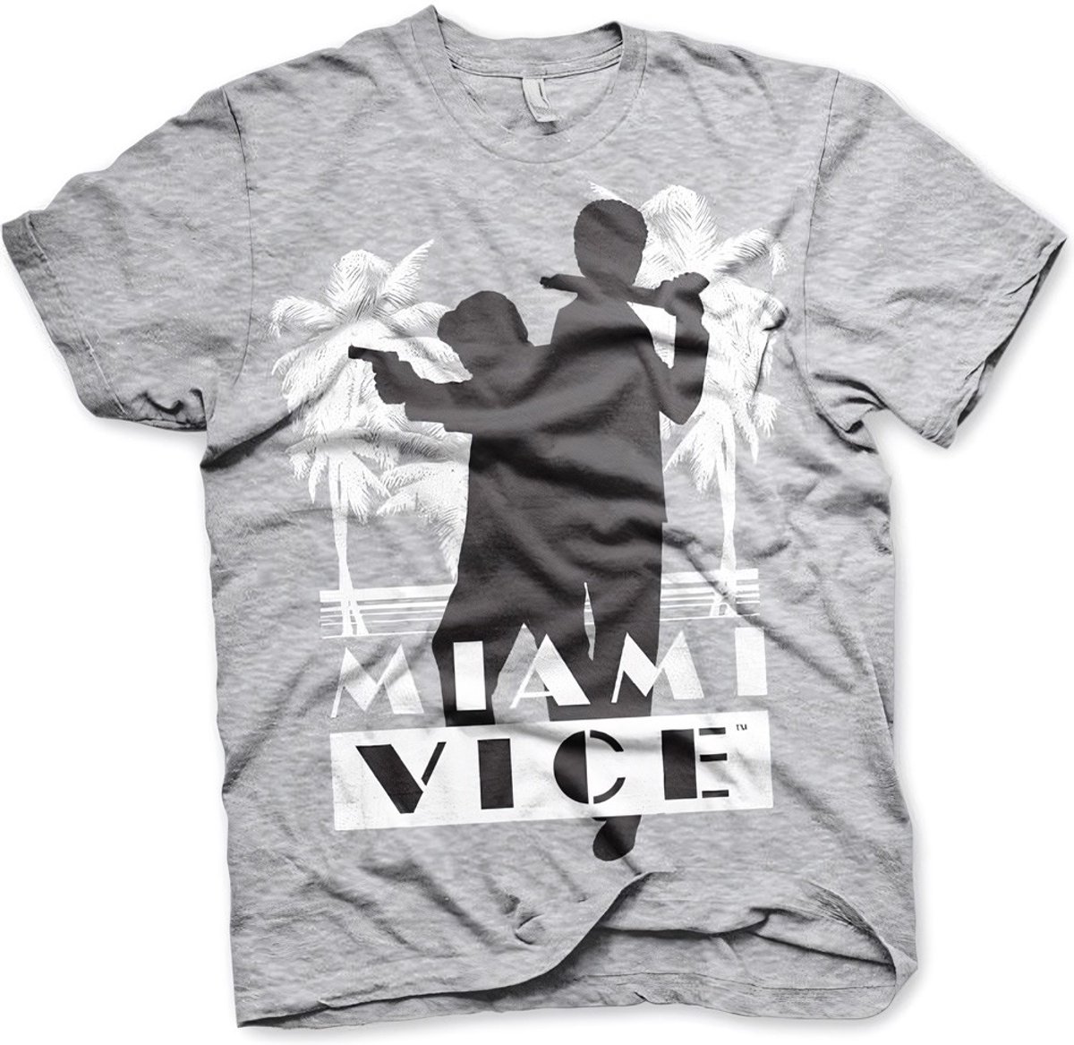 Miami Vice Silhuettes T-Shirt Heather-Grey-M