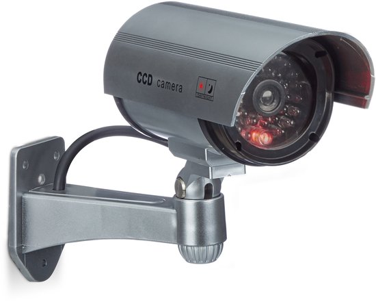 Relaxdays 8x dummy beveiligingscamera - voor wandmontage - LED licht - zilver - nepcamera van Relaxdays — afbeelding 2