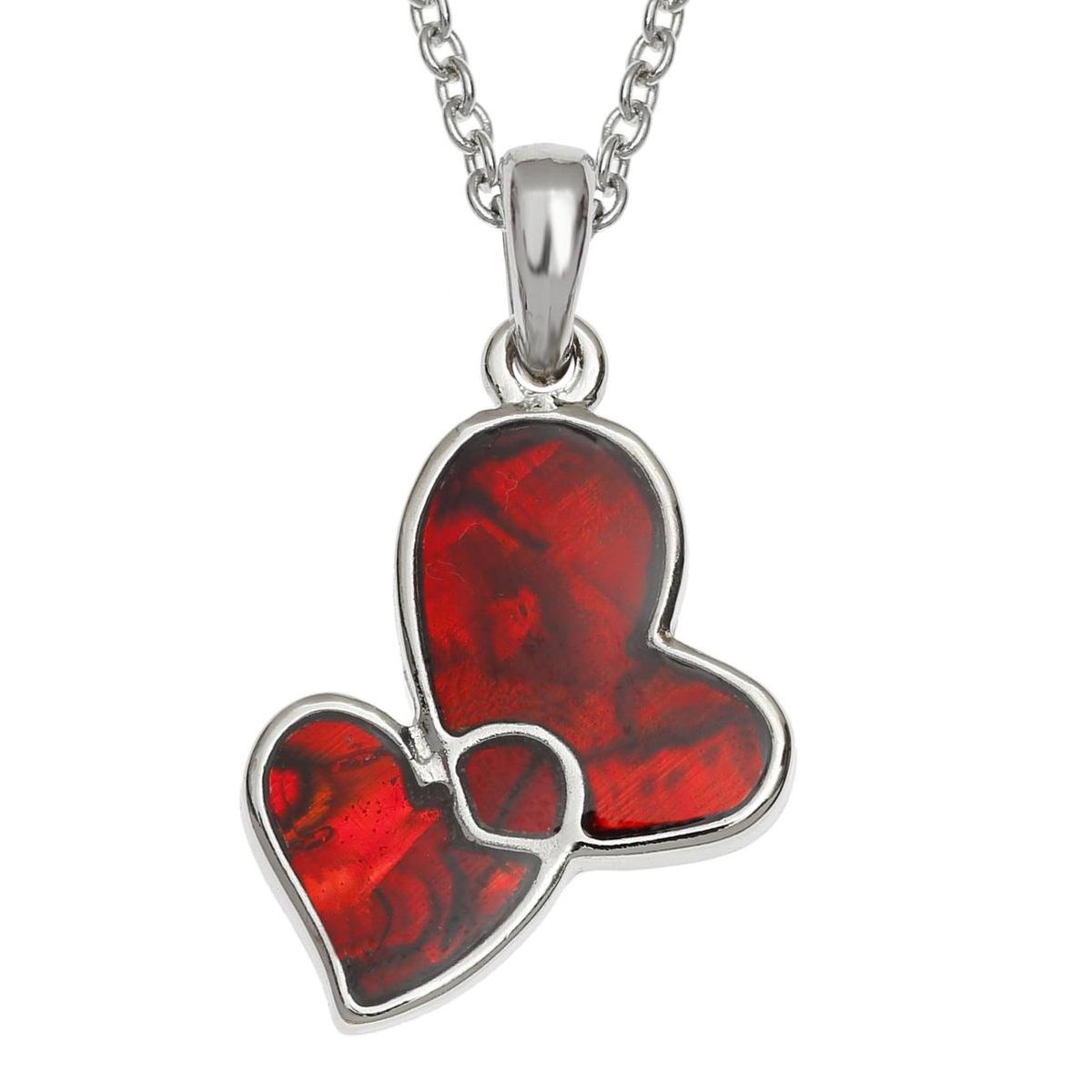 Tide Jewellery Paua Shell - Entwined Hearts Necklace / Hartje