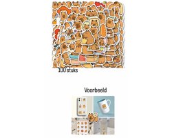 Akyol - 100 stuks Capybara-stickers - Schattige cartoon-sticker voor waterflessen, laptops, telefoons en meer - Levendige gemengde kleuren, perfect voor verjaardagen en cadeaus, laptopsticker | Speelse ontwerp | Duurzame stickers, Capybara-cadeaus