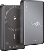 Thingy® Premium Powerbank 10000 mAh - Draadloos Opladen - 20W Snelladen - Met USB-C Poort - Magnetisch opladen - Noodpakket - Geschikt voor Magsafe - Ultra Compact - Draadloze powerbank