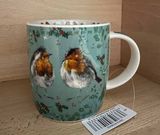 Alex Clark Kerst Mok Roodborstjes ~ Christmas Robins