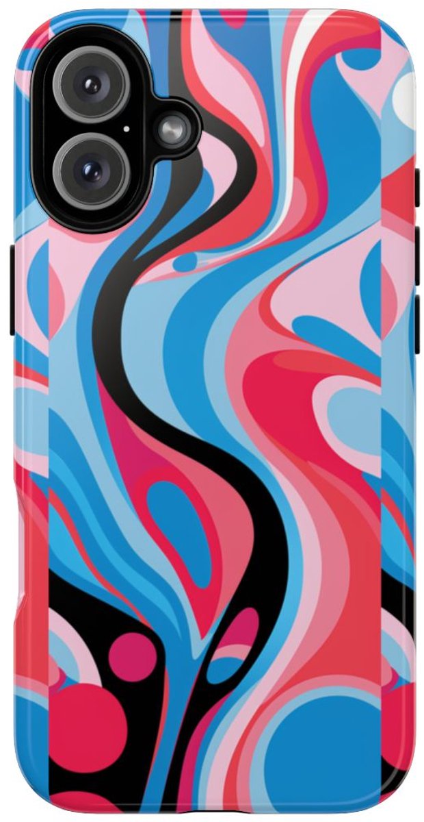 Abstract Kleurrijk Vloeiend Patroon – Telefoonhoesje Geschikt voor iPhone 16 Plus