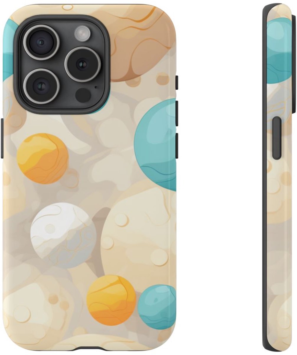 Kleurrijke Marmeren Bollenpatroon – Telefoonhoesje Geschikt voor iPhone 15 Pro