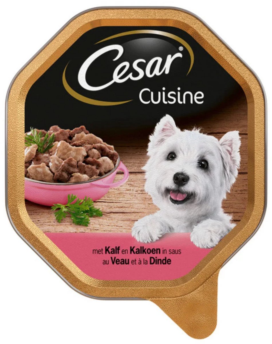 Cesar Cesar Alu Cuisine - Kalf&Kalkoen - Hondenvoer - 28 x 150 g