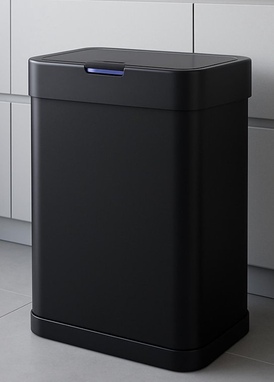 Five Stars® Prullenbak met Sensor - 60 Liter / 2x 30 Liter - Afvalscheiding - RVS - 2 vakken - Zwart Five Stars® Prullenbak met Sensor - 60 Liter / 2x 30 Liter - Afvalscheiding - RVS - 2 vakken - Zwart
