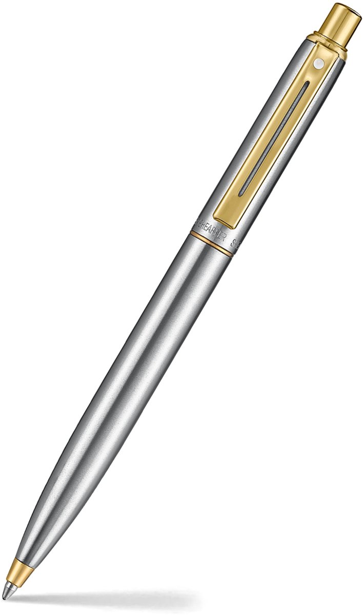 Sheaffer balpen - Sentinel 333 - geborsteld chroom en PVD goudkleurige afwerking - SF-E233351