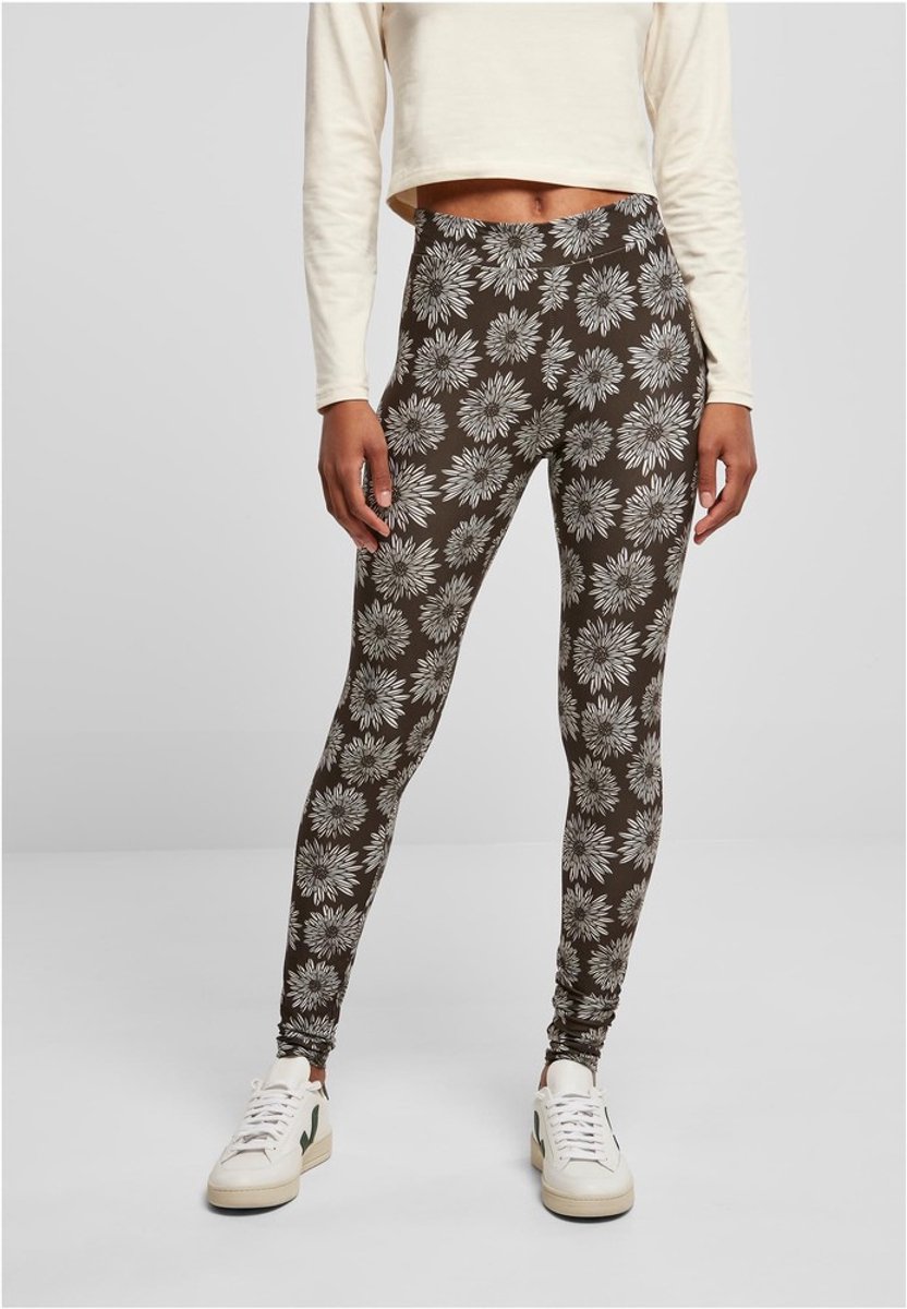 Urban Classics Soft AOP browncamomile Legging XXL Bruin