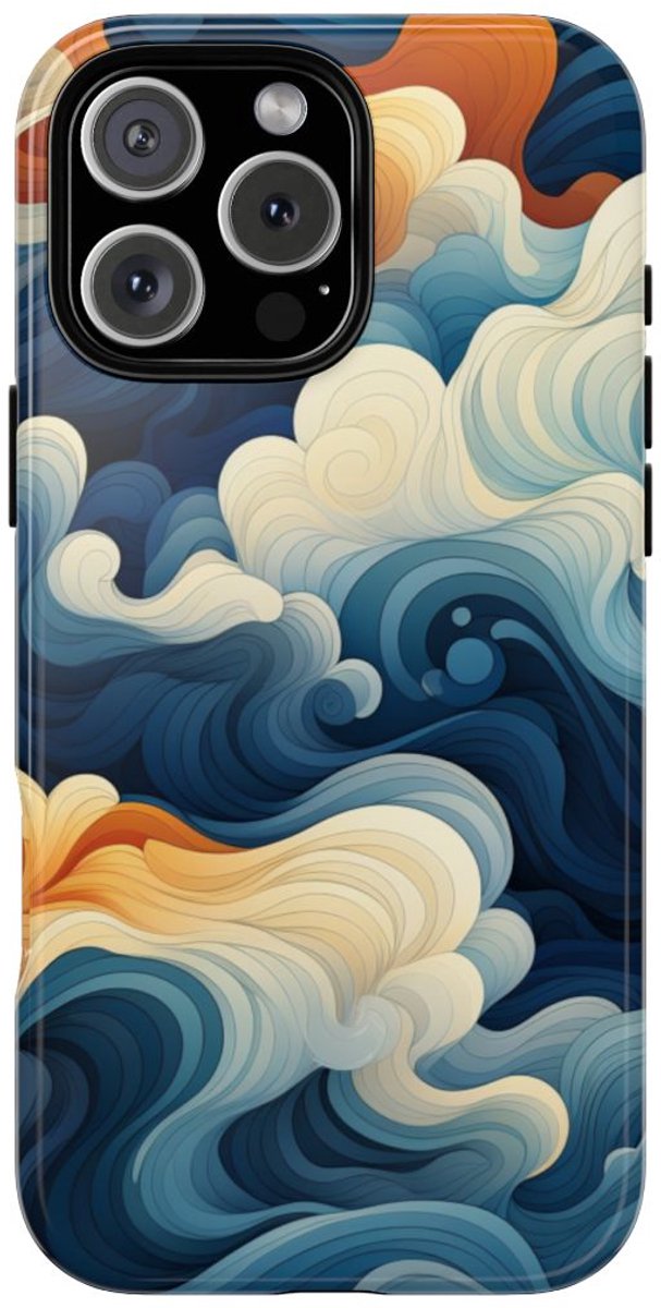 Abstracte Golvende Patronen – Telefoonhoesje Geschikt voor iPhone 16 Pro Max