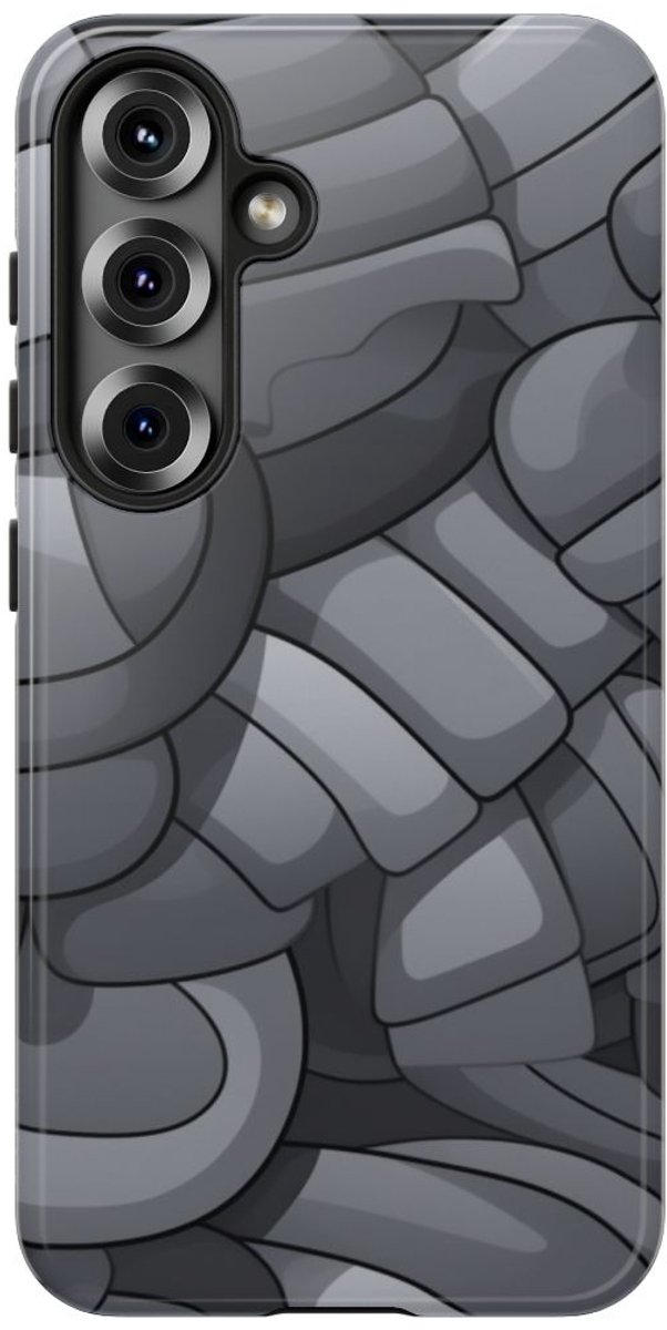 Grijs Abstract Buispatroon – Telefoonhoesje Geschikt voor Samsung Galaxy S25