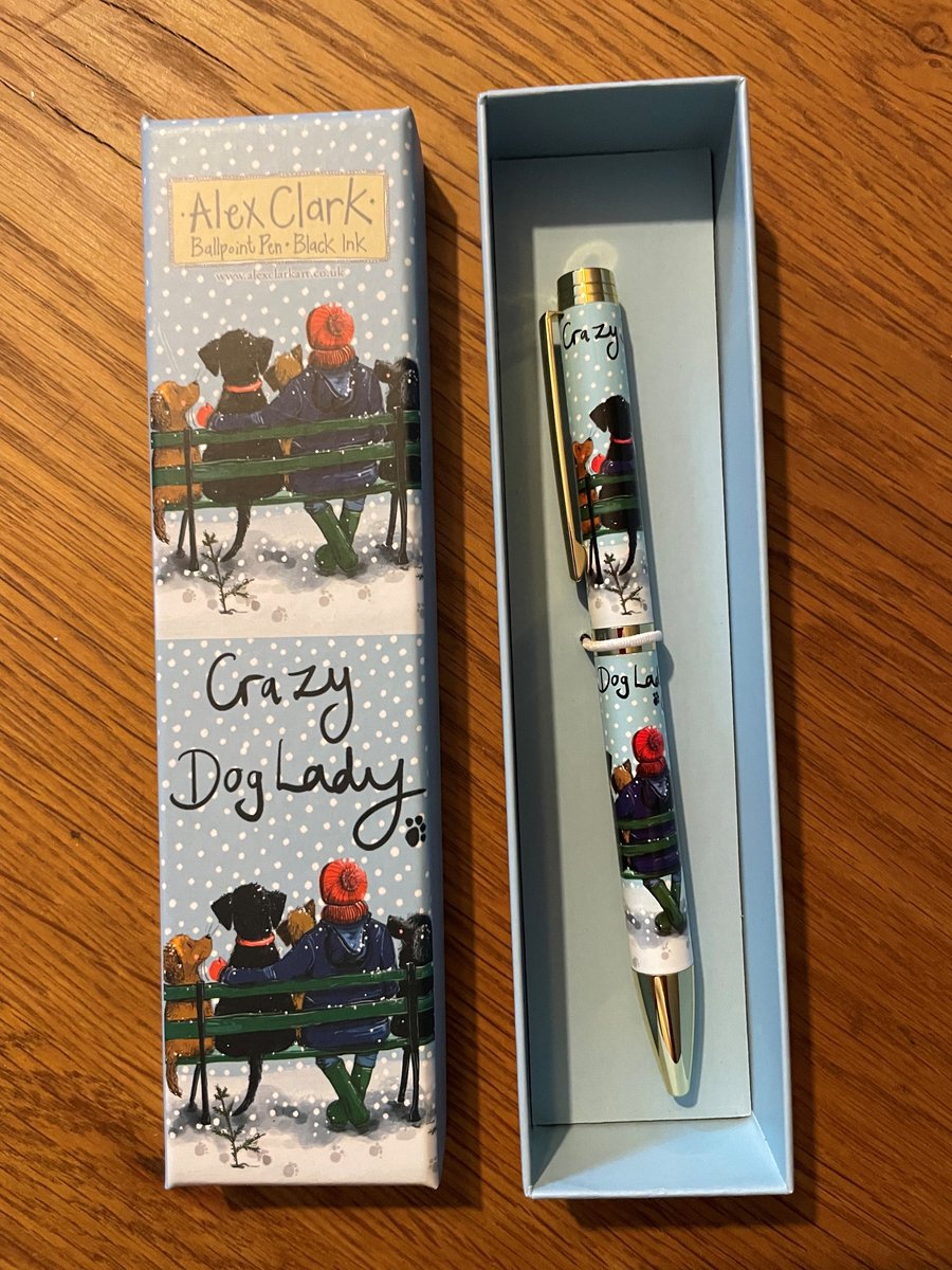 Alex Clark Pen in doosje Honden kerst/winter ~ Crazy Dog Lady At Christmas
