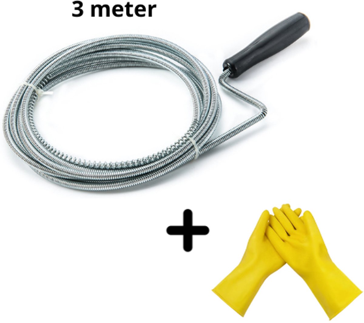 Ontstoppingsveer 3 Meter inclusief handschoenen – Afvoer Ontstopper – Inclusief 1 Paar Handschoenen – Rioolveer – Rioolontstopper – Gootsteen Ontstopper – Afvoerreiniger – Flexibele Veer