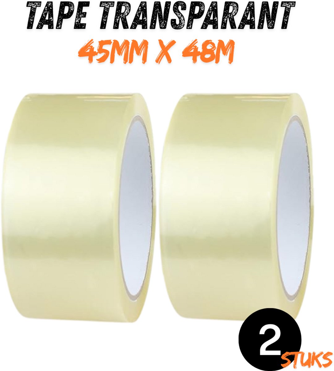 Transparante Tape 45mm x 48m – Verpakkingstape – 2 Rollen – Sterke Plakband voor Verpakken & Verzenden - Dozentape