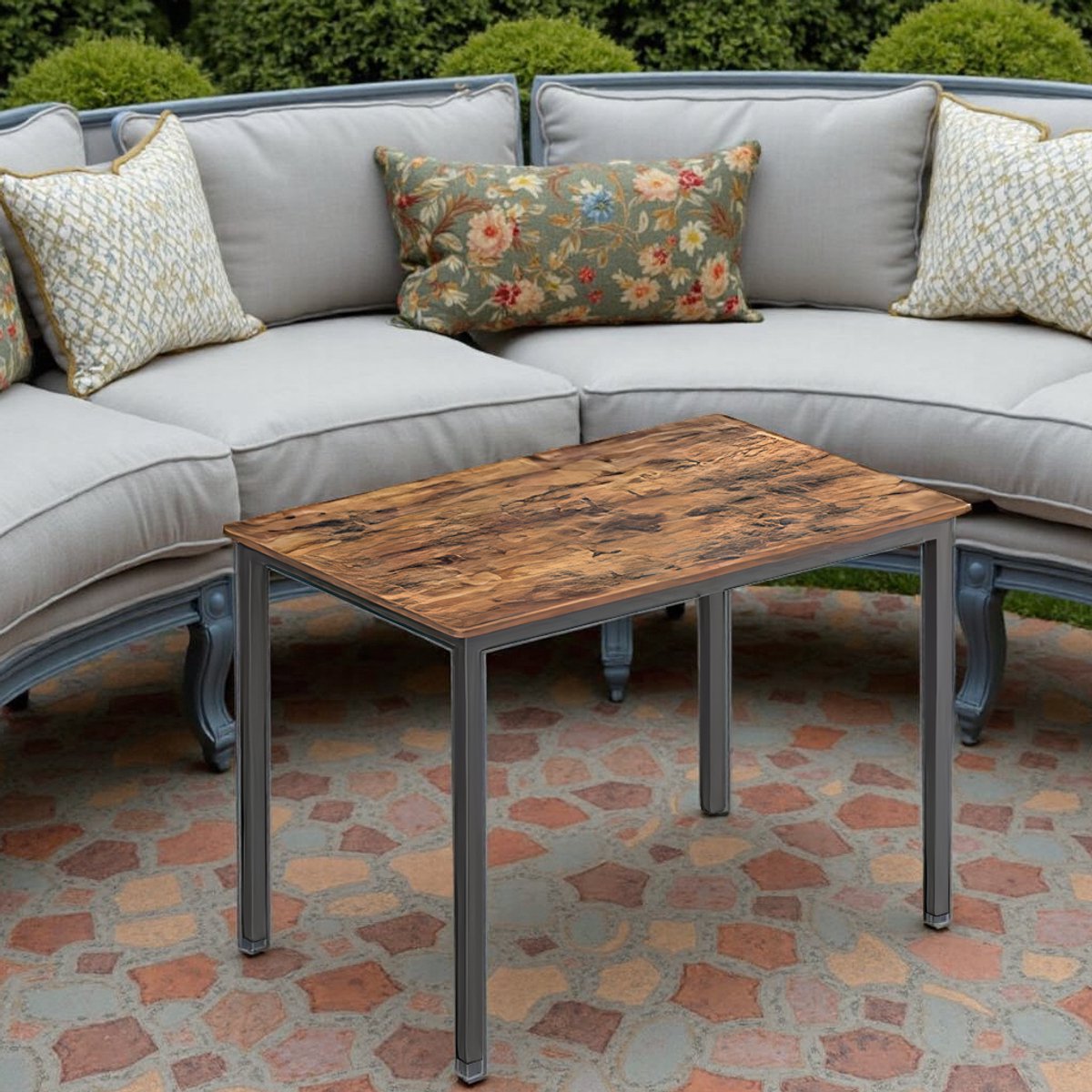 Industrieel Eettafel 4 Personen – Keukentafel 110x70x77 cm – Vintage Bruin Zwart – Stevig & Ruimtebesparend – Tribe
