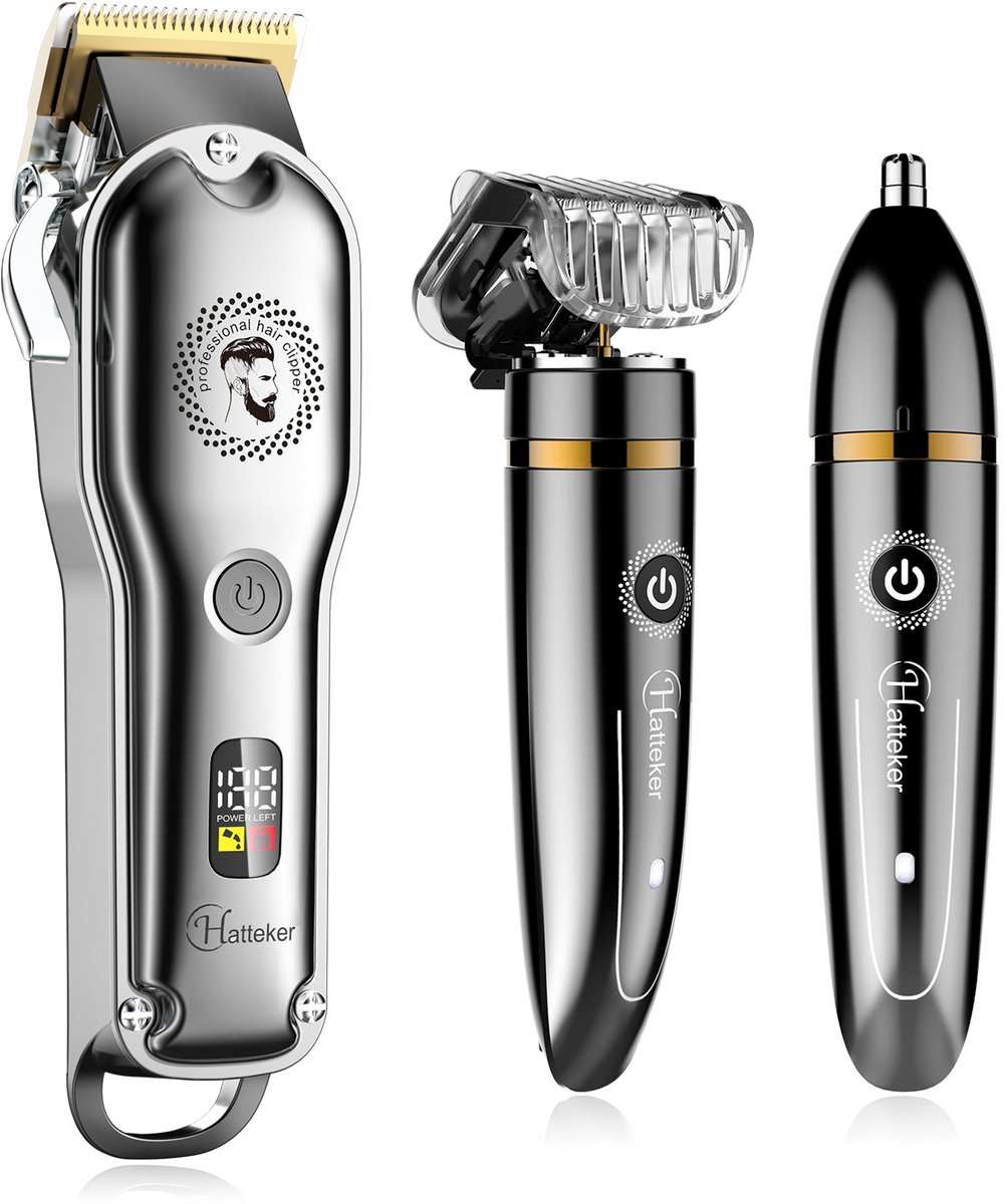 Tondeuse & Baardtrimmer – 3-in-1 Multigroomer – Professionele Haar- & Precisietrimmer – Snor, Neus, Oor & Lichaam – IPX7 Waterdicht