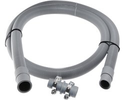 1,5m Dparts afvoerslang verlengset - 19 x 21 mm - wasmachine en vaatwasser afvoer slang verlengen - afvoer waterslang verlengslang - wasmachineslang