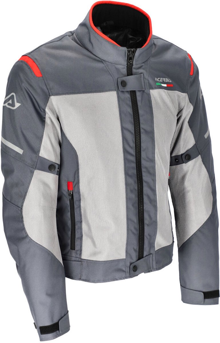 Acerbis On Road Ruby Grijs Rood Textiele Motorjas - Jas