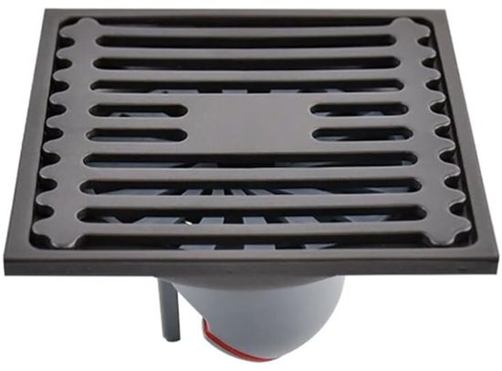 Crépine de drainage en acier inoxydable - siphon de sol - douche pour salle de bain ou extérieur - siphon carré - avec grande capacité - fonction anti-odeurs - 10 x 10 cm