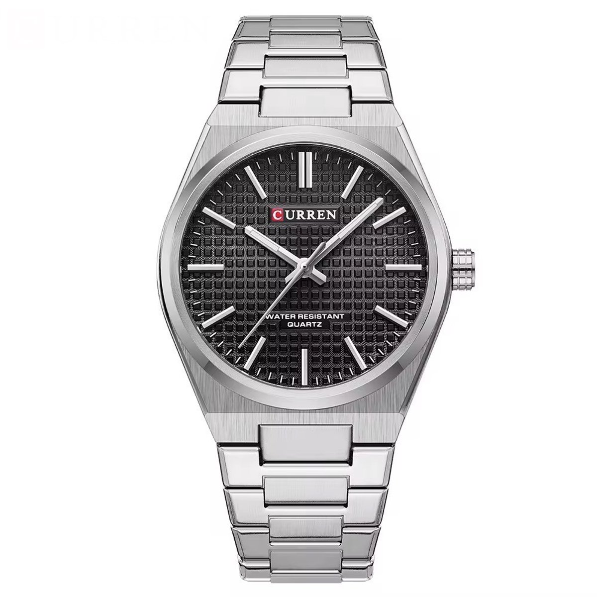 Luxe Curren Horloge | Luxe Herenhorloge | Quartz | Zwarte Wijzerplaat | Zilver Kleurige Band | 42mm