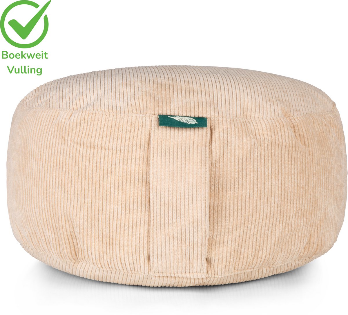 Bol.com MindBaas - Meditatiekussen - Eco - Rib - Crème - Dubbel Gestikt - 15 x 33 cm (hoogte x diameter) - Yoga kussen - Yogakus... aanbieding