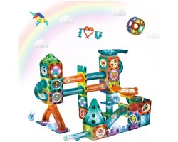 MKSS® Magnetische Knikkerbaan - Magnetic Tiles - Magnetisch Speelgoed - 75 Stuks