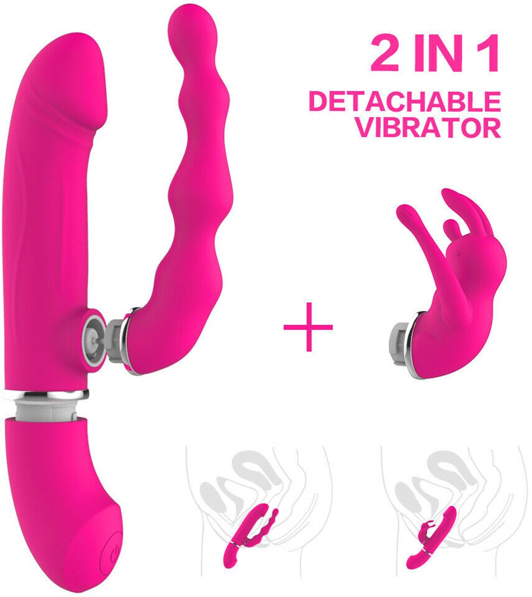 Meerdere-Snelheden-Vrouwen-Speeltje-Clitoris-Anaal-Massageapparaat-Afneembare-Vibrator-G-Spot-Dildo-Speeltje