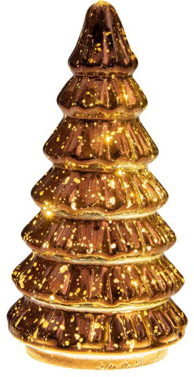 Annas collection - Boompje glas LED 18,5x9,5 cm brons