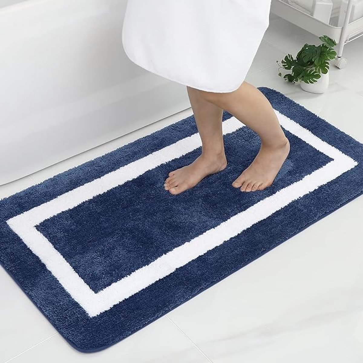 Homaxy - Badmat Antislip - TPR Antislip Douchemat - Badkamermat - Absorberende Badmat - 61x120cm - Blauw
