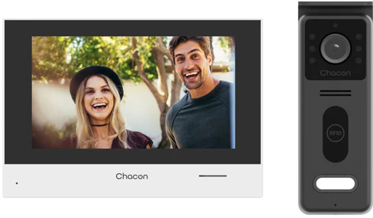 2-draads videofoon met 7" touchscreen en RFID ontgrendeling