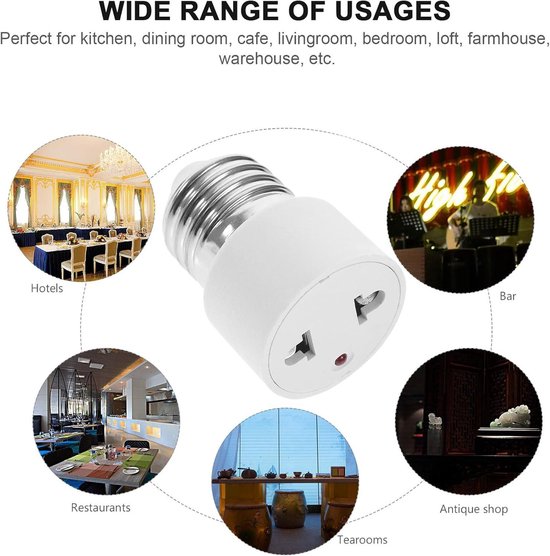 DOITOOL Adapter 2-delige fitting E-pen socket stekkerstekker licht E27-adapter