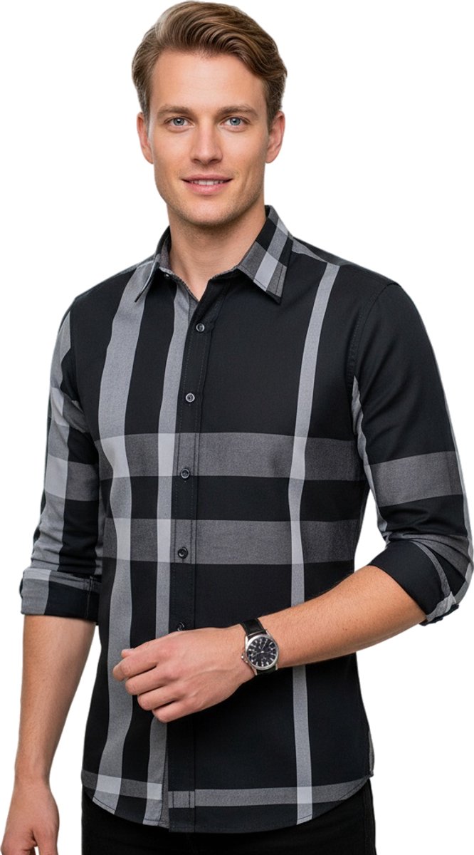 Oldscool Casual Heren Overhemd - Geblokt - Blouse