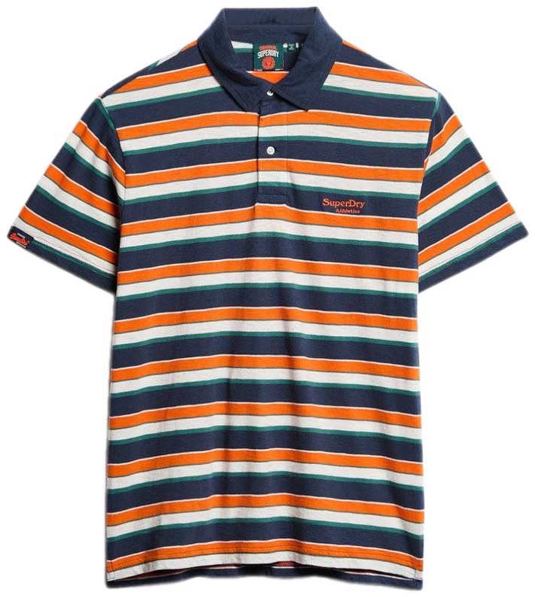 Superdry Lightweight Stripe Korte Mouw Poloshirt Veelkleurig M Man Marineblauw
