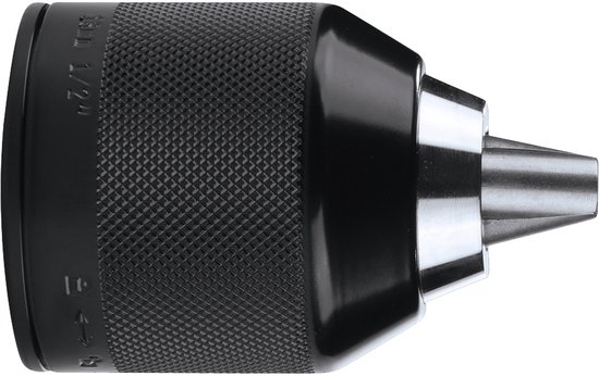 Zwarte boorkop met gekartelde grip en metalen punt, 13mm 1/2".