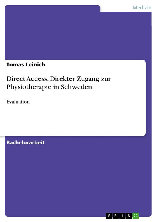 Direct Access. Direkter Zugang zur Physiotherapie in Schwede ... - cover
