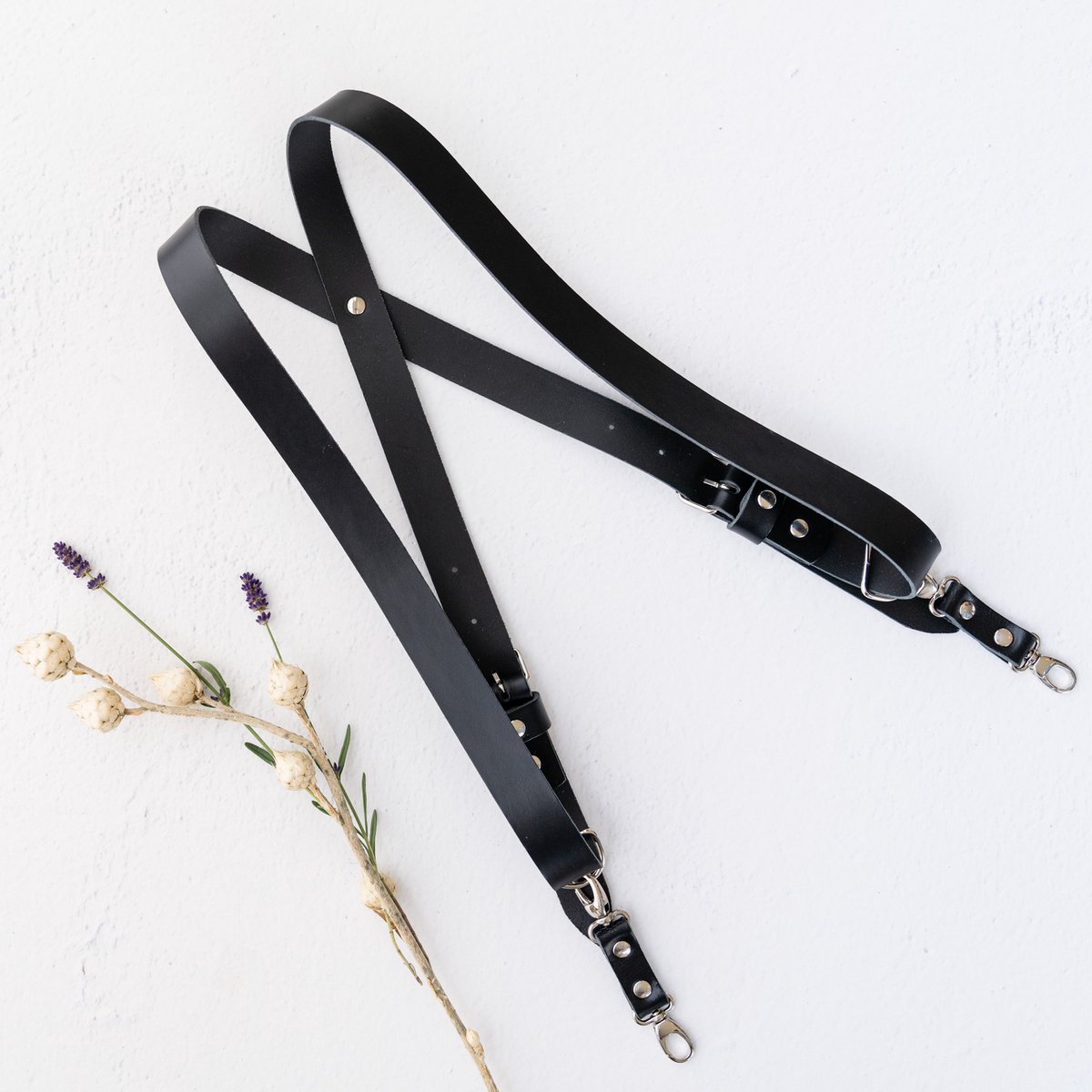 The Leather Rebel - Harnas voor één camera - Zwart - Maat S/M