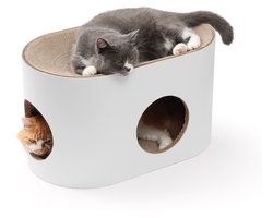 Jake and Jacky Krabkarton voor Katten - Kattenhuis Karton - Krabpaal Karton - Krabmand - Krabplank - Krabmeubel - Kartonnen Krabmat - Kattenmand - Kattenbed - 60x34x34cm