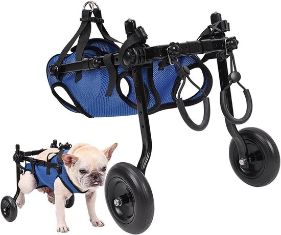 Hondenwagen Rolstoel, Verstelbare Hondenwagen/Rolstoel met Gehandicapte Achterpoten Wandelen Lichtgewicht Aluminium Huisdier/Doggie Rolstoel voor Rugbenen Revalidatie Training