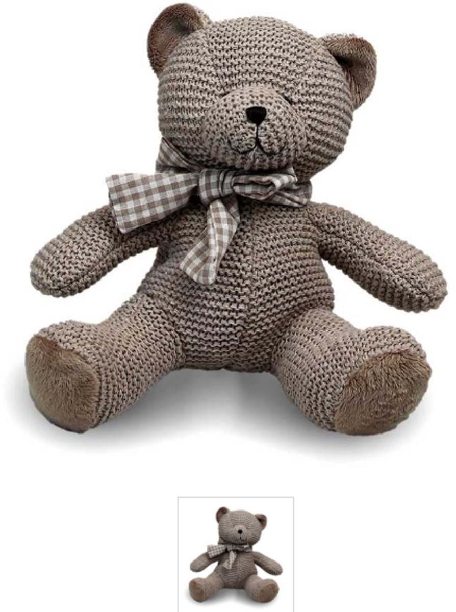 Taupe beer, Beer, Knuffel, Baby, Cadeau, Babyshower, Plush Tubby 17x17x19cm taupe