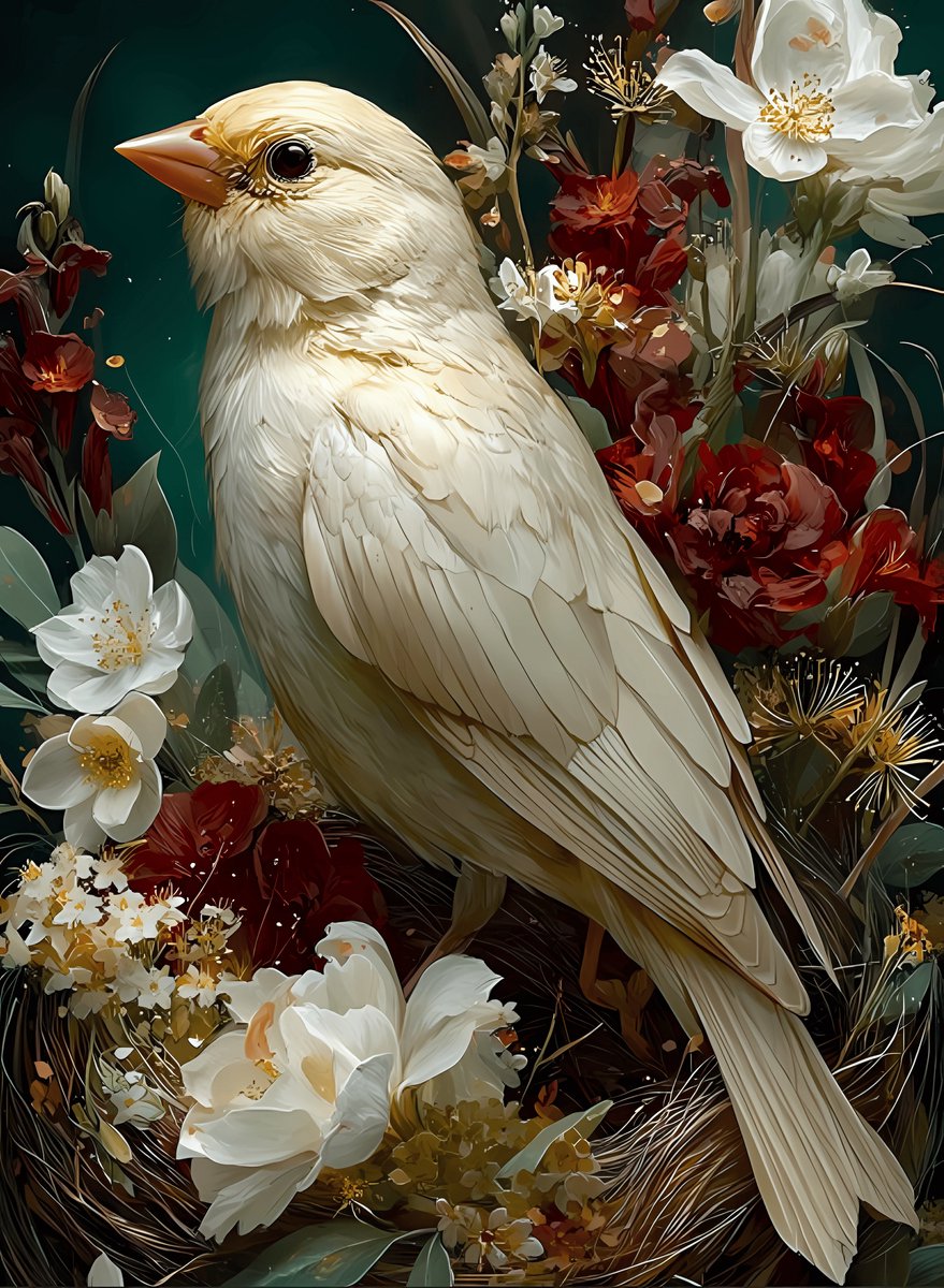 5D Diamond Painting Vierkante steentjes - Painting maat 50x70cm - Fluwelen canvas - Volledige bedekking - Complete set - Witte vogel