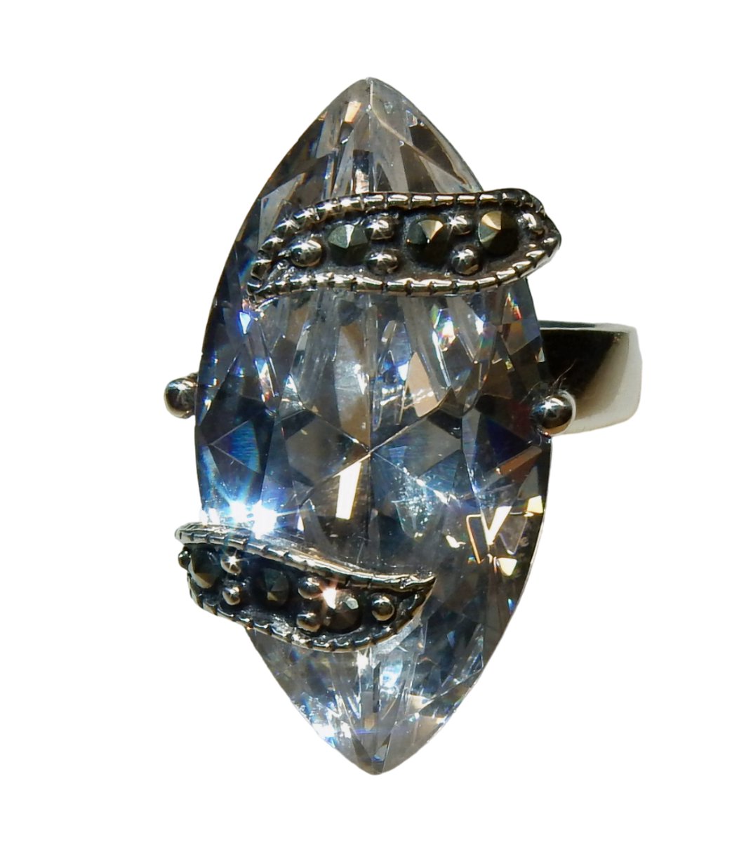 Zilveren Bergkristal Ring Mt.17