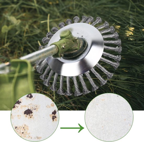 Onkruidborstel met 6 inch diameter, roestvrij staal, professioneel gereedschap voor bosmaaier, draadborstel, accessoires voor wieden - Ø 25,4 mm — afbeelding 4