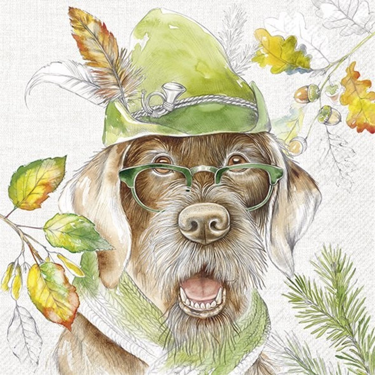 IHR - Lunch servetten - Hunting dog light grey