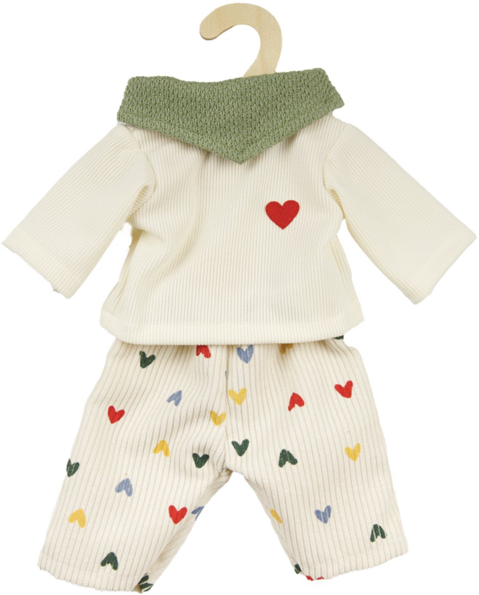 Heless poppenkleding set broek en shirt Hart Confetti 28-35cm.