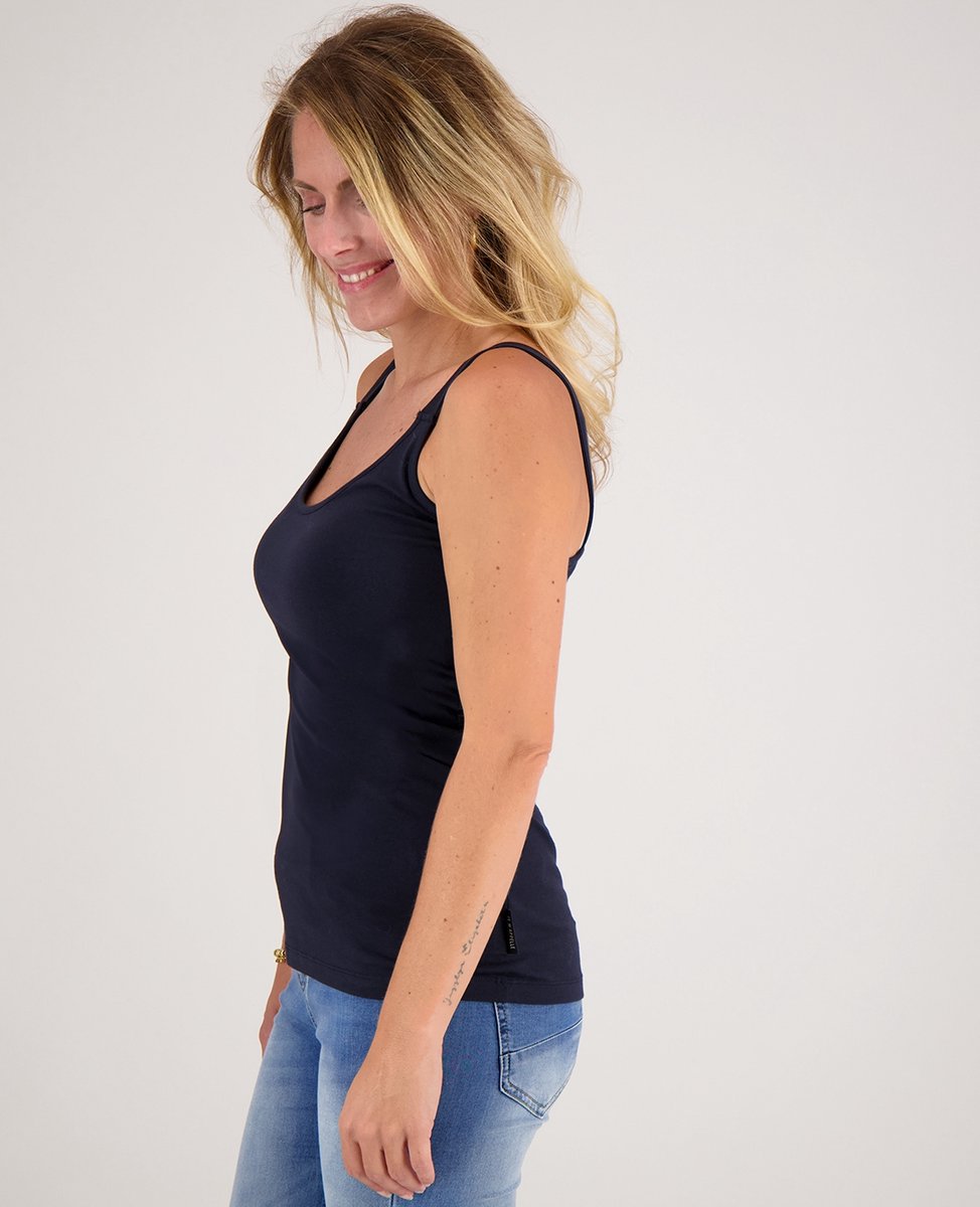 Je m'appelle Dames Top Met stretch - Blauw - Maat L