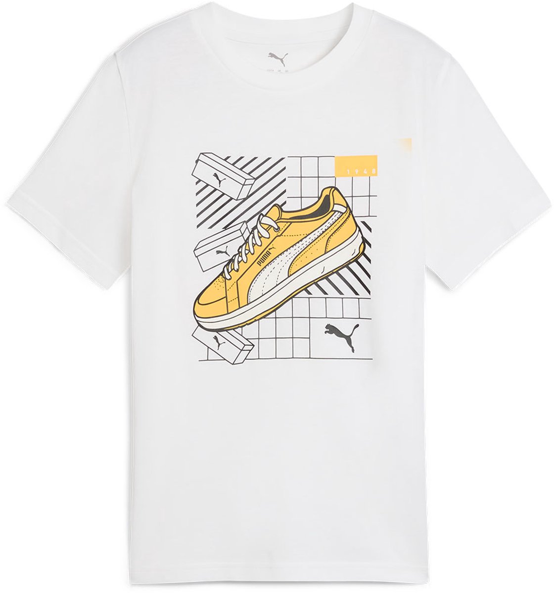 Puma Graphics T-shirt Met Korte Mouwen 7-8 Years Jongen Wit