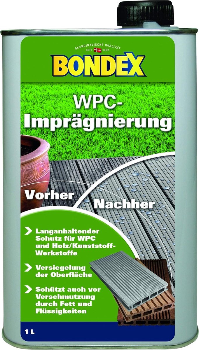 Bondex 329870 WPC Impregneermiddel Kleurloos 1 L voor 23 m² - Terrassen impregneren voor langdurige bescherming - WPC impregneren